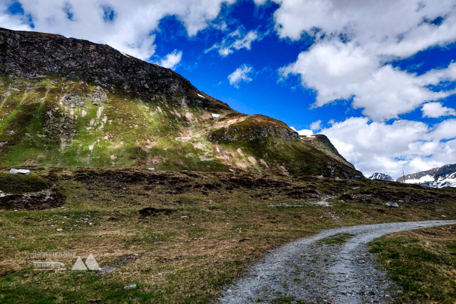 Sicht auf den weiteren Wegverlauf den Berghang hoch. Foto: Alice Frischherz