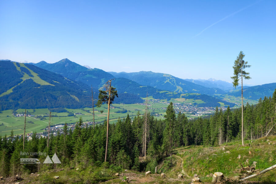 Die Skipisten von Flachau sind gut erkennbar. Foto: Martina Friesenbichler