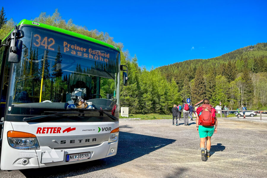 Ankommen am Preiner Gscheid. Foto Veronika Schöll