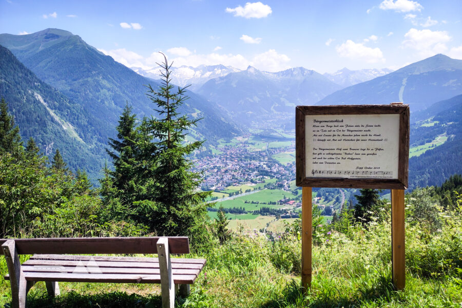 Bürgermeisterblick: Bad Hofgastein; Ankogelgruppe – Graukogel – Gamskarlspitz - Stubnerkogel. Foto: Karl Plohovich