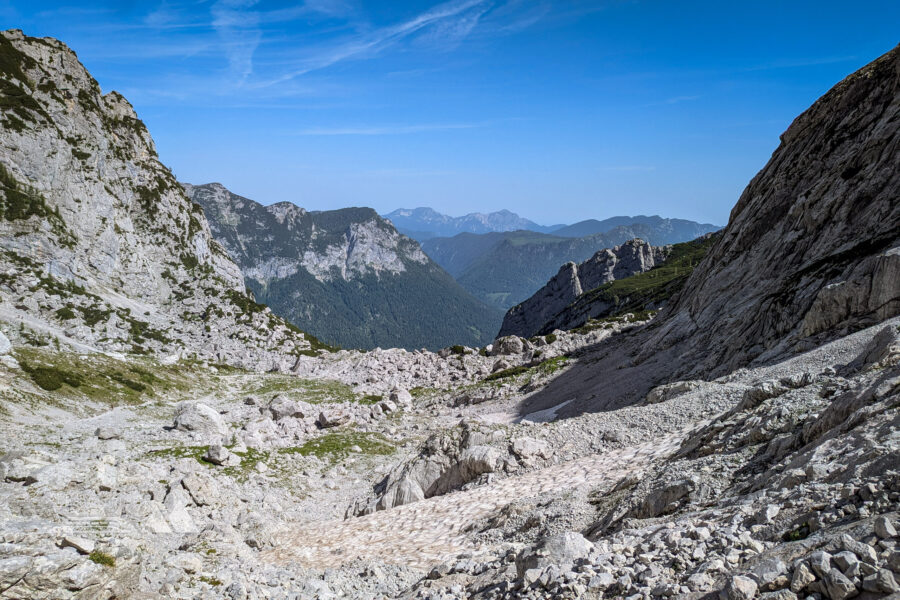 Rückblick in Richtung Blaueishütte. Foto: Maresa Brandner