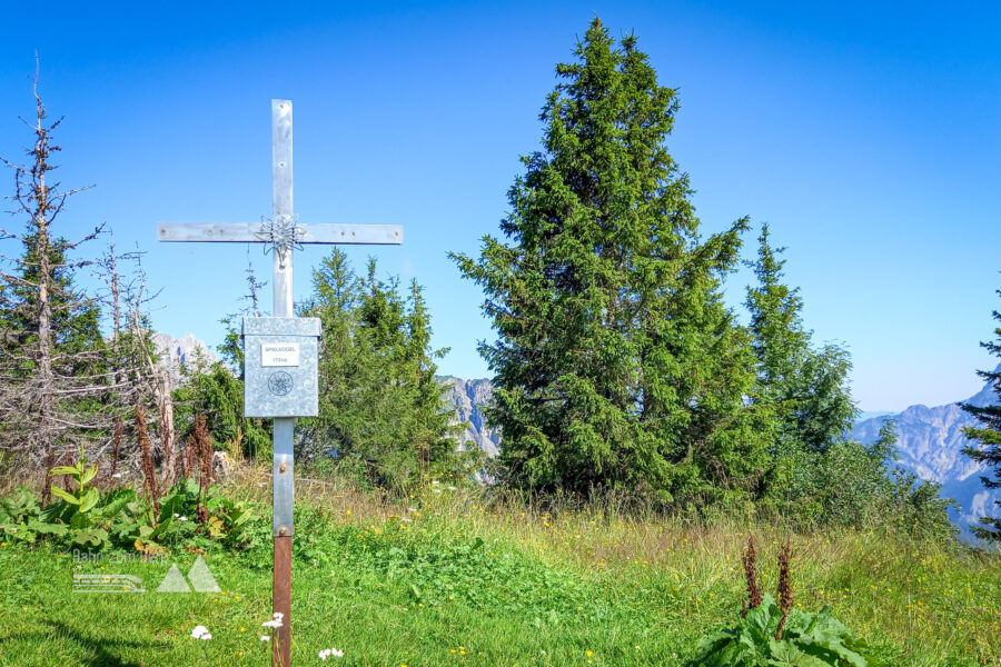 Auf dem Spielkogel (1.731 Meter) befindet sich ein kleines, aber feines Gipfelkreuz. Foto: Martina Friesenbichler