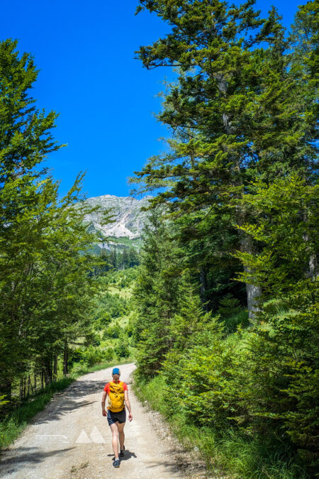 Nach dem Steilen Ausstieg aus den Gräben erscheint das Gipfelmassiv des Ötschers. Foto: Peter, POW AT