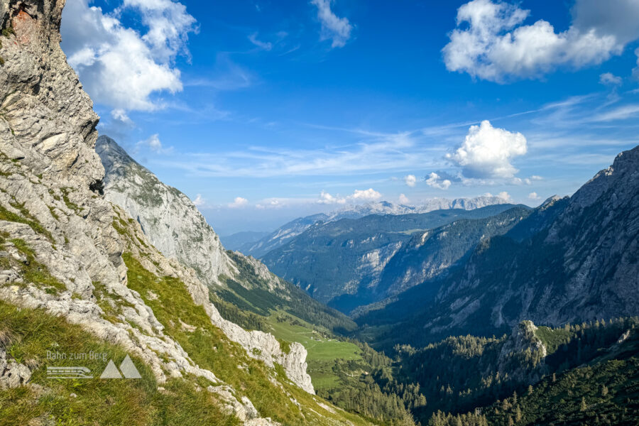 Blick ins Tal Richtung Golling (österreichische Seite). Foto: Bernhard Walle